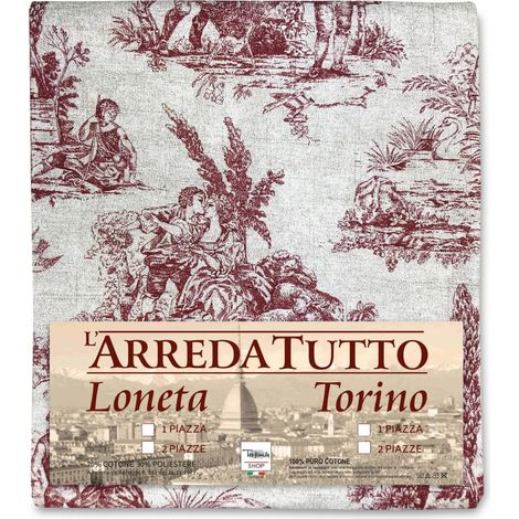Serviette pour Meubles Grand Foulard Couvre-lit Canapé Tissu LONETA des Toiles de Jouy 1 PLACE