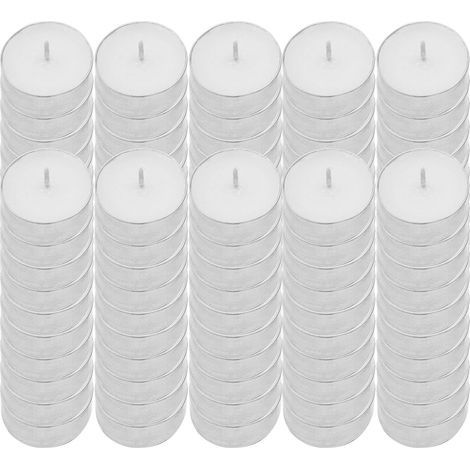 Bougies chauffe-plat blanches non parfumées 100 bougies (1/5)