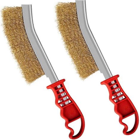 Brosse métallique en acier inoxydable, élimination de la rouille, décontamination, jaune (1/5)