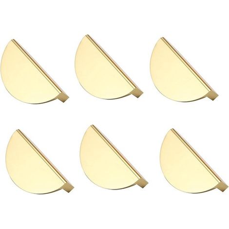 Poignées en forme de croissant couleur or - aluminium moderne pour salon, cuisine, bureau, table de chevet, commode (1/5)