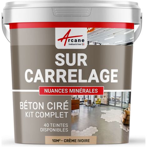 KIT KUNSTHARZBETON FÜR FLIESEN - Elfenbein-Creme-Weiß - kit 10 m2 (2 couches)