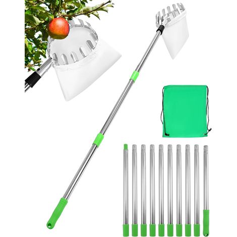 4M Fruit Picker with Telescopic Handle, Stainless Steel, Fruit Picking Tool (1/5)