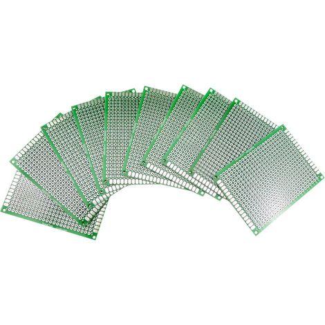 10 pièces Carte PCB double face Kit de maquette prototype 5x7 CM Circuit imprimé à grille de trous planche à pain Compatible avec les kits pour le bricolage (1/5)