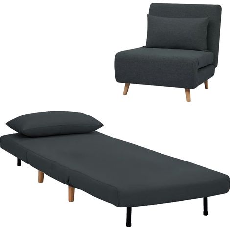divanetto Relax "Bobo" Trasformabile salvaspazio poltrona minimal Gray