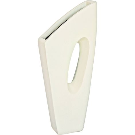 Vase décoratif beige en fibrocement au design contemporain - beige naturel mat (1/3)