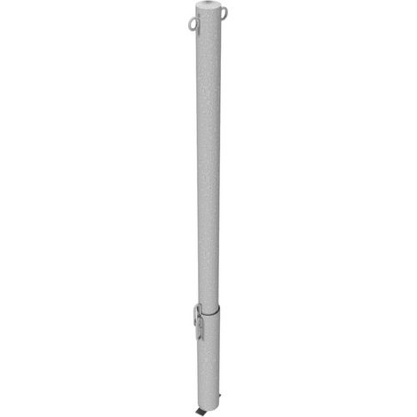Schake Absperrpfosten herausnehmbar für Vorhängeschloss aus Stahlrohr verzinkt Ø60x2,5mm mit Stahlkappe 900mm Überflur mit 2 Ösen