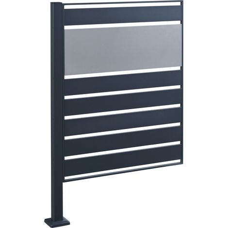 Recinto para contenedores de acero galvanizado 120 x 83 x 11 cm antracita plata 030009093
