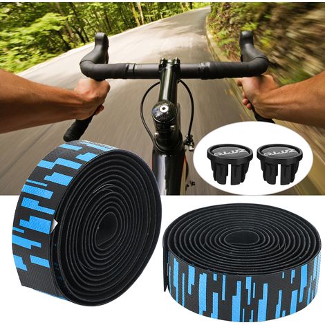 ZTTO Poignée de Guidon Vélo Route en EVA/PU Anti-Vibration, Absorbante et Respirante pour Confort à Vélo Bleu Noir (1/5)