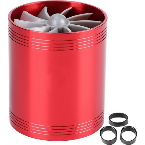 Turbonator d'air, chargeur de turbine de ventilateur de double ventilateur d'admission d'air de voiture chargeur de Turbo(rouge) cold+air+intake (1/5)