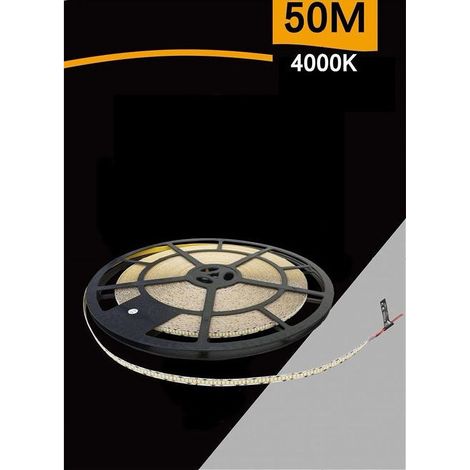 TrAdE Shop Traesio - Striscia Led Smd 2835 Bobina Da 50mt 24v Ip20 Luce 3000k 6500k 4000k 50m-24v-240 - -Bianco Naturale -