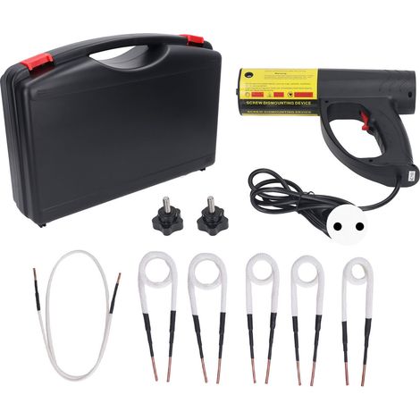 Kit de chauffage par induction magnétique 1500 W, sans flamme, pour le desserrage des vis et écrous rouillés, comprenant un extracteur de boulons à 6 résistances chauffantes, prise européenne, 220 V, (1/5)