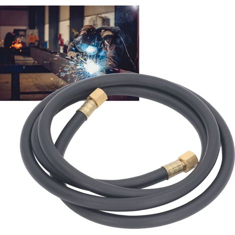 Tuyau de raccordement pour soudage à l'arc sous argon, 2 mètres, tuyau en caoutchouc noir pour soudage TIG, ignifugé, résistant à l'usure et à la traction, avec raccord G1/4 (1/5)