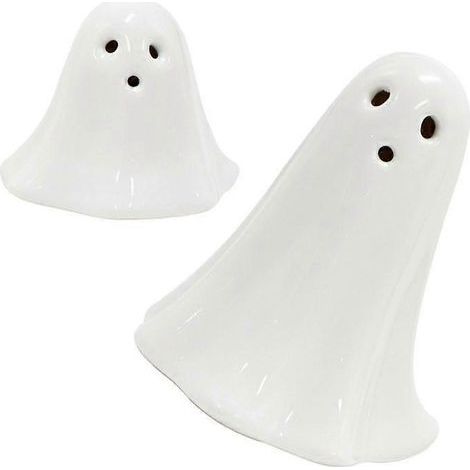 Lot de 2 figurines fantomatiques en céramique avec LED, décorations d'Halloween pour centres de table (1/4)