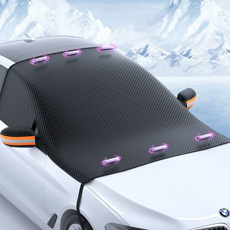 Protezione per parabrezza - Protezione magnetica da neve/gelo per il parabrezza dell'auto Nero Nero (1/2)