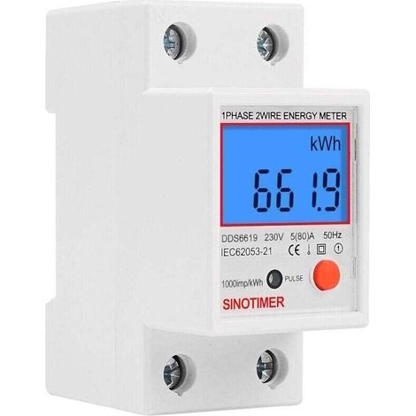 Sous compteur électrique monophasé 80A – Affichage LCD – Intensité 80A/230V/50Hz – LED de consommation pour suivi précis (1/3)
