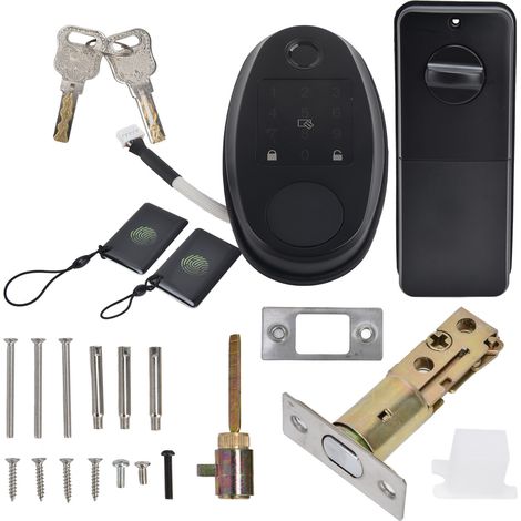 Intelligentes Türschloss mit Entriegelung per Fingerabdruck, Code, Bluetooth und Karte (1/5)