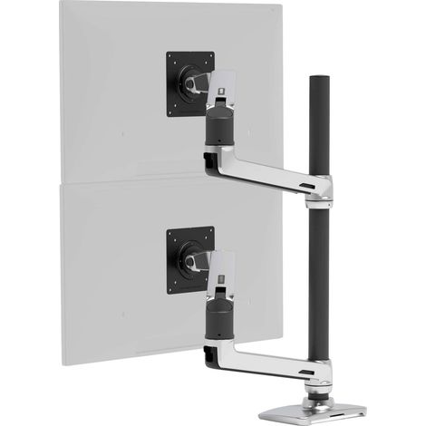 Ergotron LX Dual Arm Stacking Tall Desk Mount x2 Support de table pour écran 38,1 cm (15") - 101,6 cm (40") aluminium réglable en hauteur, rotatif, S637272 (1/5)