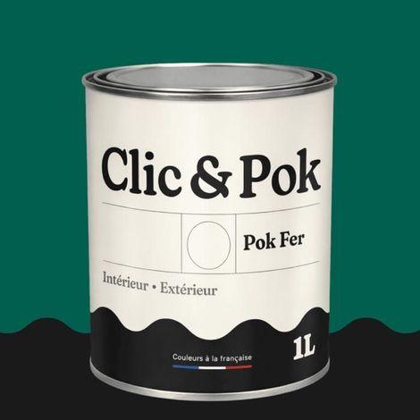 Peinture Fer Antirouille – Métal Extérieur Intérieur, Satinée, Protection Rouille - 1L - RAL 6026 - Vert opale
