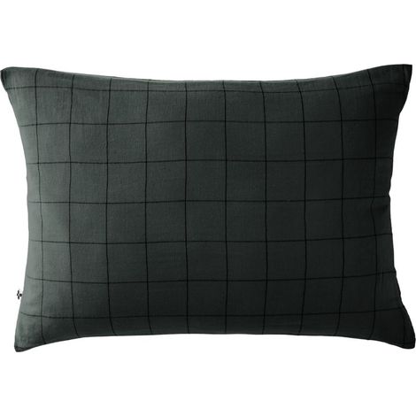 Taie d'Oreiller 50x70cm Gaze de Coton Sapin à Grands Carreaux - OUREA MOTIF (1/2)