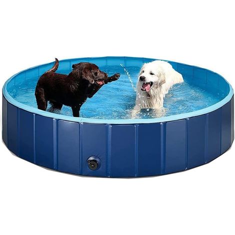 80 x 20 cm piscine pliante pour chiens, grande et petite piscine pour chiens, piscine pour animaux de compagnie, piscine de jeu pour chiens, piscine pliante pour chiens en PVC (gris) (1/5)