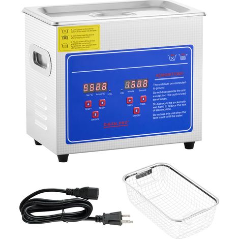 Mophorn 2.85L Professioneller Ultraschallreiniger, Digitaler Timer & Heizung, Edelstahl, 40kHz Schallreiniger für Schmuck, Brillen, Uhren, Ringe, Kleinteile, Silber