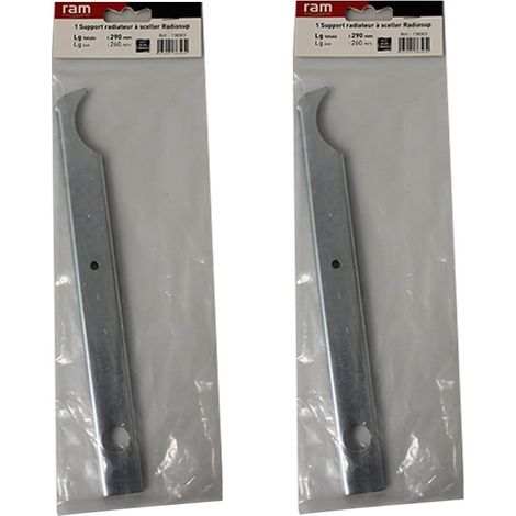 Lot de 2 supports à sceller pour radiateur en fonte type rideau - longueur axe 260 mm - longueur totale 290 mm - Ram (1/2)
