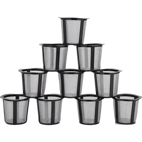 Lot de 10 filtre à café, réutilisable plastique acier inoxydable, pour tasse panier（Q3 : Nouveaux produits pour le mois d'août） (1/5)
