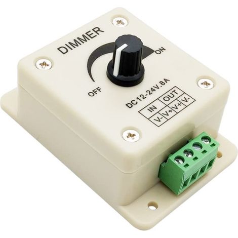 Stück LED-Lichtdimmer, verstellbares Dimmer-Controller-Modul, Licht-Dimmschalter, einfarbiger Controller, DC 12 V, 24 V, 8 A, verstellbarer Dimmer (1/5)