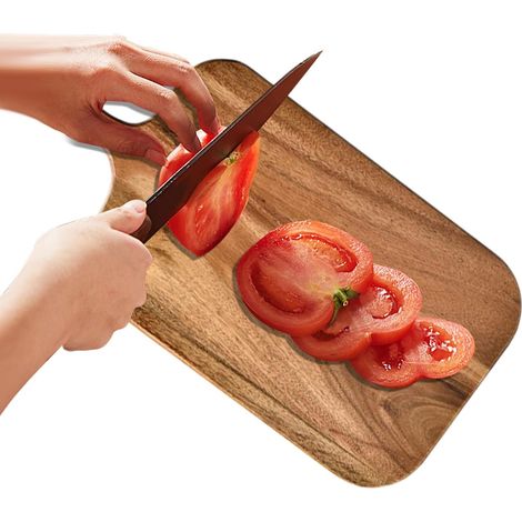 Planche à découper en bois, planche à découper avec poignée, plateau à fromage, steak double face, pour cuisine, camping-car, extérieur, restaurant, camping (1/5)