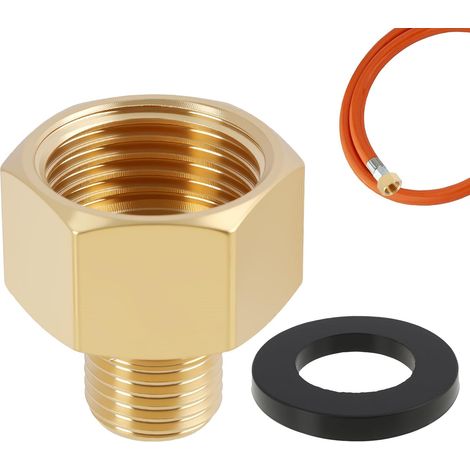 1 Gas Fitting, Brass Gas Adapter, 1/2" Straight Female Thread To 1/4" Left Male Thread, Gas Bottle Adapter, Gas Stove Fittings, For Outdoor Use (1/5)