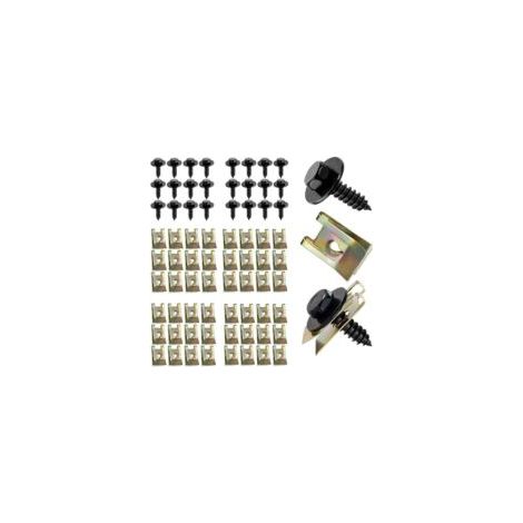 100Pcs Kit de Fixation Clips Vis Plaque Cache Protection Sous Moteur,Vis Carrosserie Voiture,Vis Clips Carrosserie Plastique Voiture,pour Ailes Voitures et Panneau Porte Intérieur (1/5)