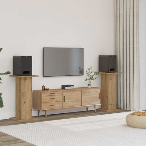 vidaXL Speaker Stands 2 pcs Artisian Oak 30x30x60 cm Engineered Wood (1/5)