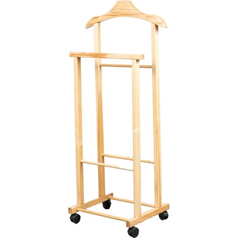 indossatore per abiti con ruote "oscar" in legno 44x97x29 cm