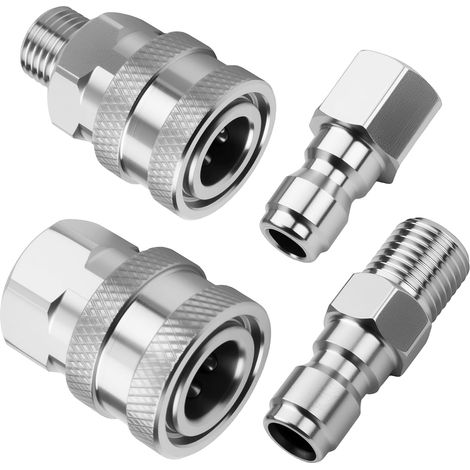 Lot de 4 raccords nettoyeur haute pression 1/4" raccord rapide NPT pour avec filetage intérieur - (1/5)