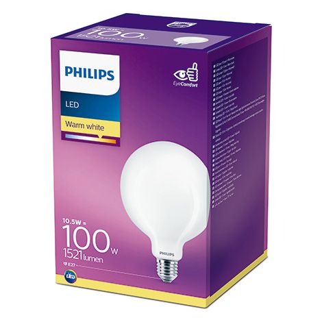 Philips LED Lampadina Globo 10.5W E27 Luce Bianca Calda (1/2)