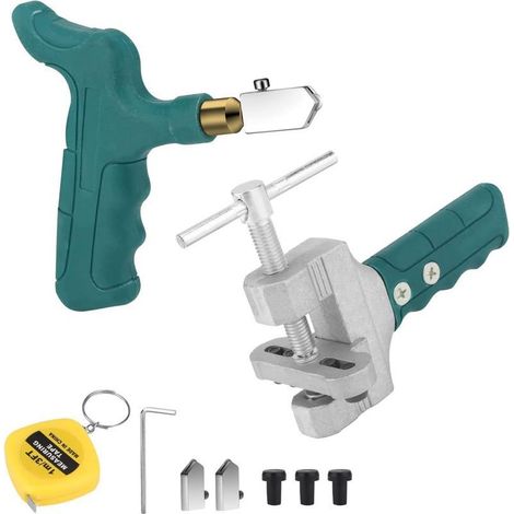 Coupe-verre manuel, outils de coupe pour carrelage, kit de 9 pièces, coupe-verre diamanté, outils pour la découpe de miroirs, fenêtres et palettes (1/5)