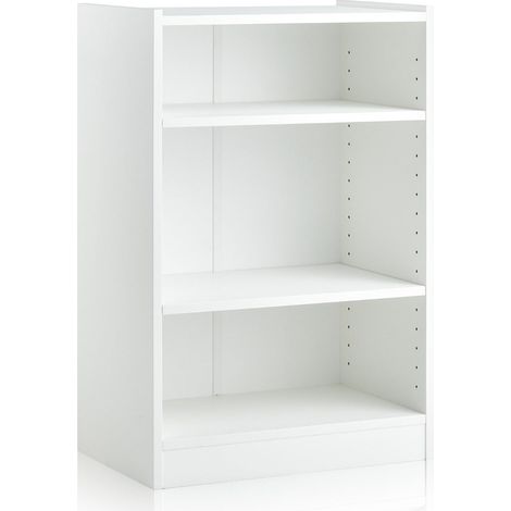 Libreria a 3 ripiani 50 x 30 x 75 cm con ripiani regolabili design moderno legno ingegnerizzato bianco 200021114
