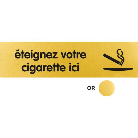 Plaque de porte Eteignez ici - Classique or 170x45mm - 4490595