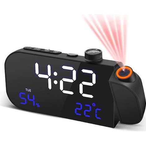 Réveil projecteur avec radio FM pour chambre à coucher --- (1/5)