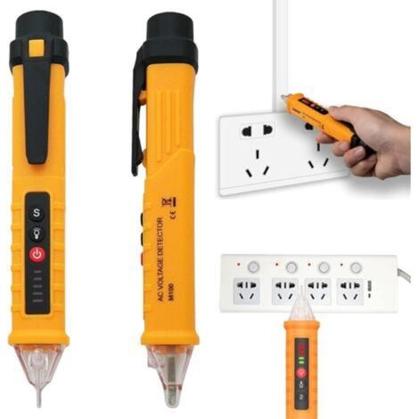 Détecteur de Tension Sans Contact, AC Testeur de Tension 12-1000V avec Sensibilité Réglable avec Lampe de Poche et Alarme Sonore, Test de Fil en Neutre/Phase et Détecter Firewire Ligne Zéro (1/5)