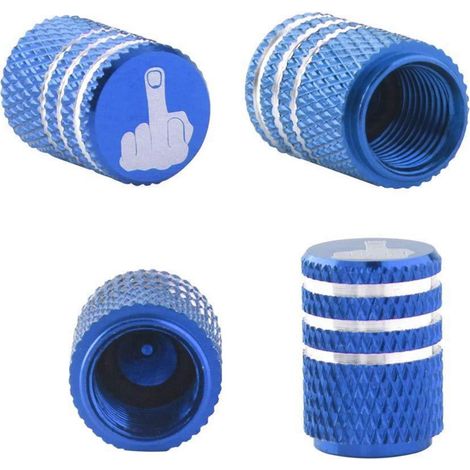 Ventilkappen Aluminium Blau 4 Stück für Auto Motorrad Fahrrad (1/5)