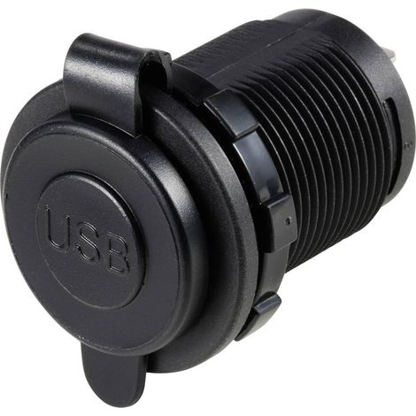 TRU COMPONENTS TC-12114140 Presa da incasso USB A + USB C ® illuminata, LED blu, rotonda Contenuto: 1 pz. (1/5)