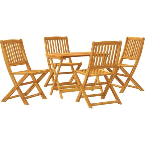Maison Exclusive - 5-tlg. Garten-Essgruppe Klappbar Massivholz Ak