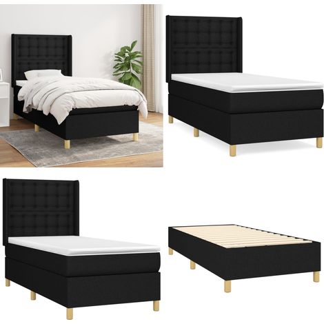 Boxspringbett mit Matratze Schwarz 100x200 cm Stoff - Boxspringbett - Doppelbett - Schlafsystem - Bettrahmen - Matratze - Home & Living (1/5)