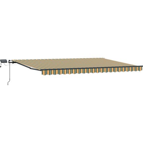 Maison Exclusive - Einziehbare Markise Grün und Gelb 500 x 350 cm