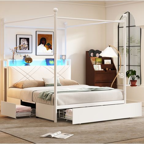 Cama matrimonio con almacenaje y LED 140x190 OKMYHOME (1/5)