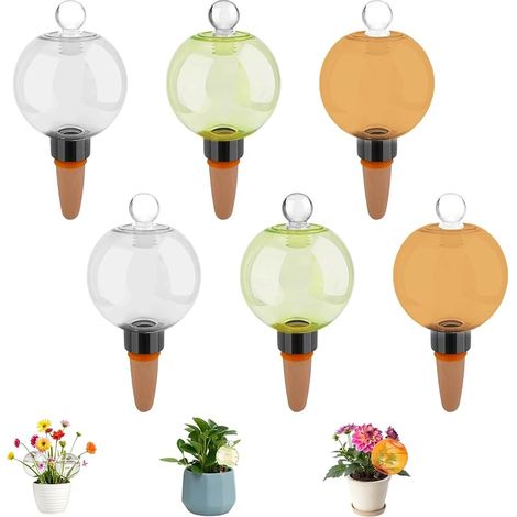 Set mit 6 Bewässerungskugeln, 500 ml – Automatisches Bewässerungssystem mit Verschlusskappe, transparenter Wasserspender für Zimmerpflanzen, Balkonpflanzen, Gartenpflanzen und (1/5)