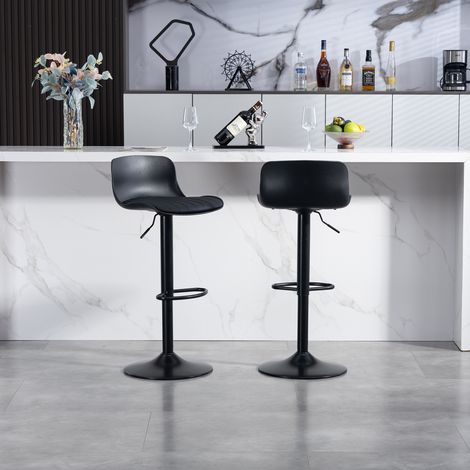 Barhocker 2er-Set drehbar höhenverstellbar Schwarz OKMYHOME (1/5)