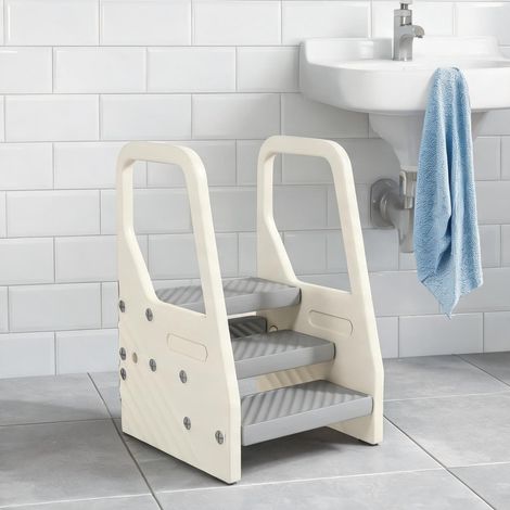 Marchepied enfant réglable 3 à 2 gradins 43 x 42 x 65,5 cm HDPE (1/5)