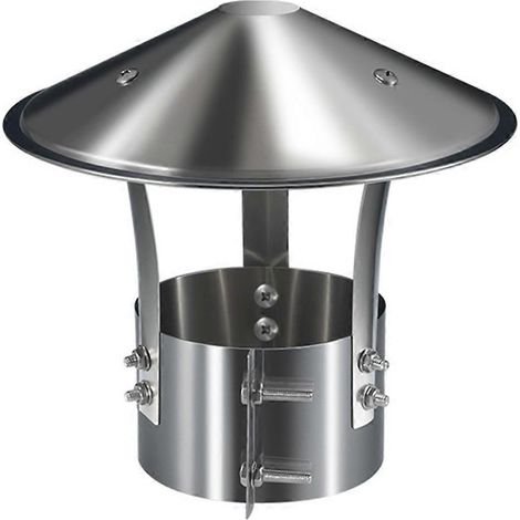 Hotte de cheminée en acier inoxydable - Chapeau de pluie ventilé pour tuyaux de poêle (1/5)